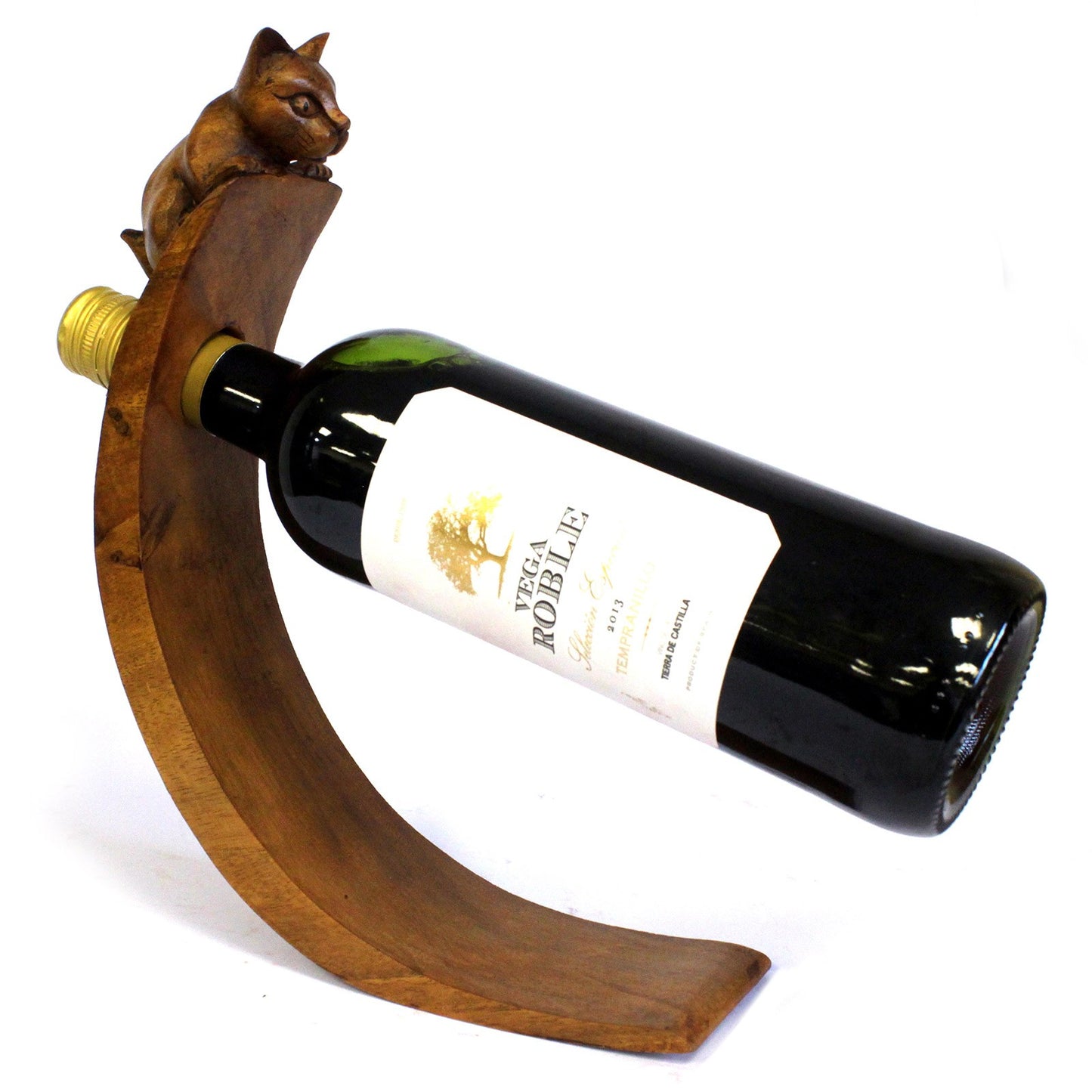Hand Carved Balancing Wood Wine Holders