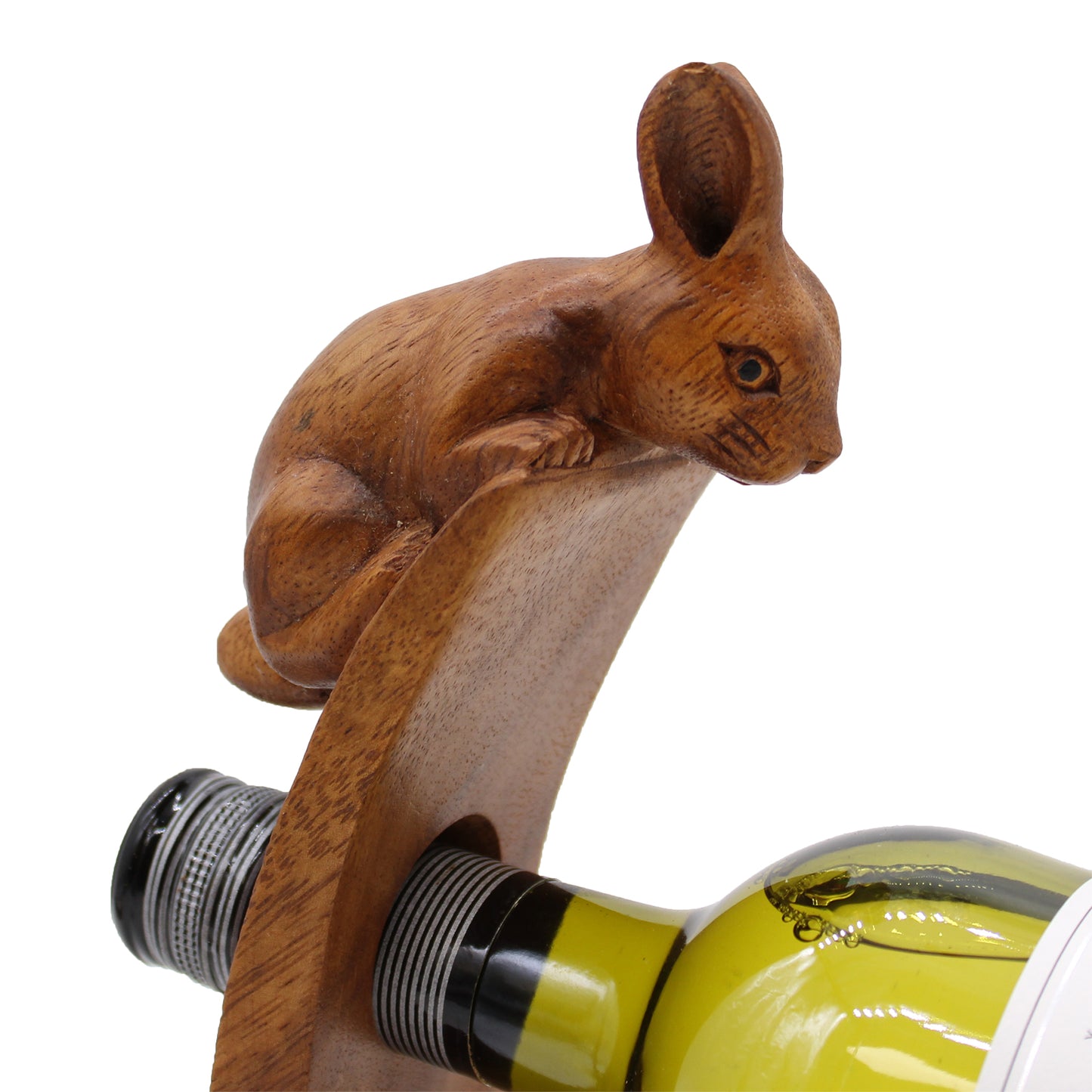 Hand Carved Balancing Wood Wine Holders