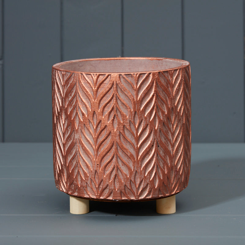 Gold Leaf Cement Pots