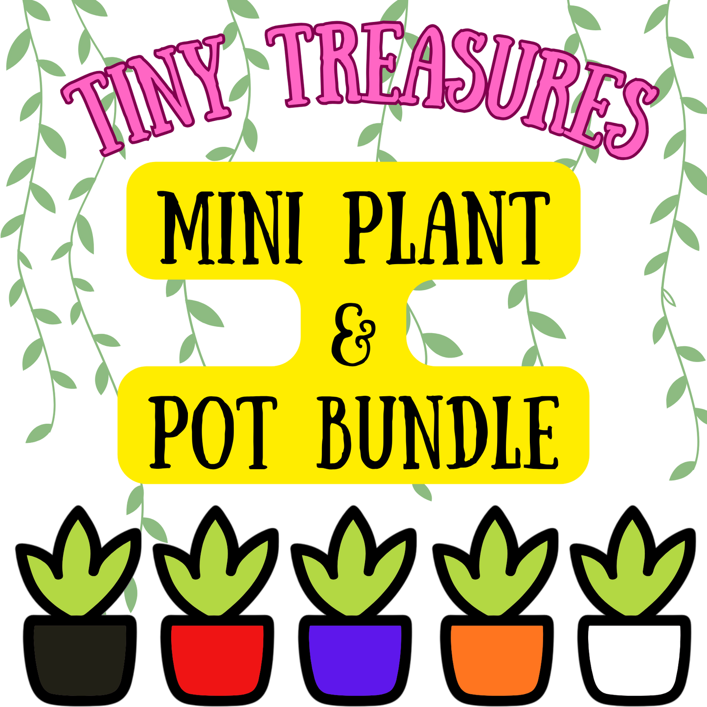 Tiny Treasures, Mini Plant & Pot Bundle