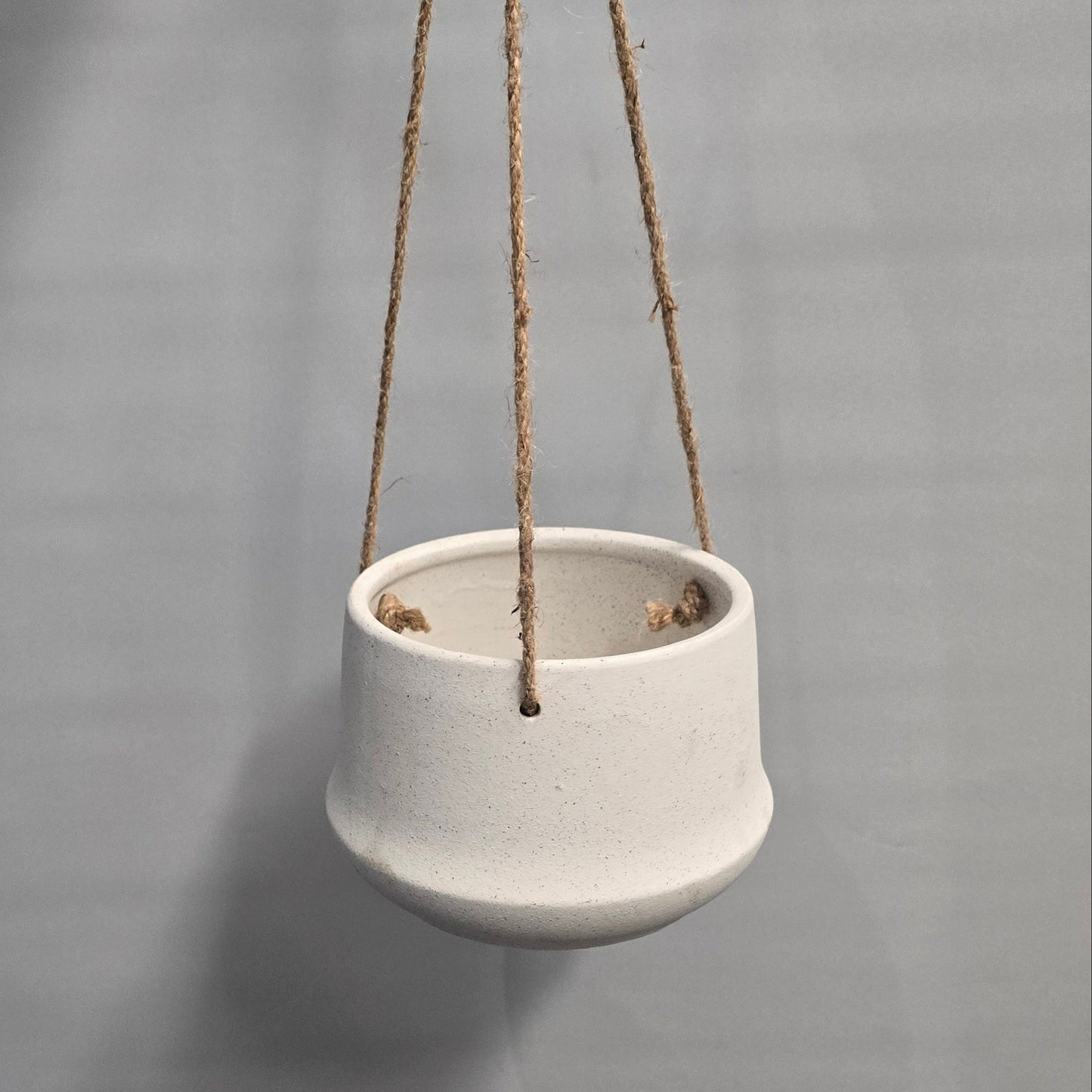 Hanging White Speckled Pot
