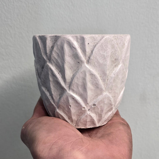 White Cement Leaf Pot