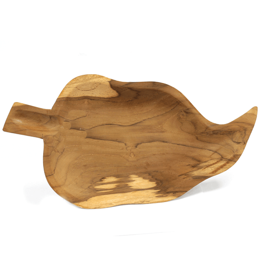 Solid Teak Wood Leaf Bowl