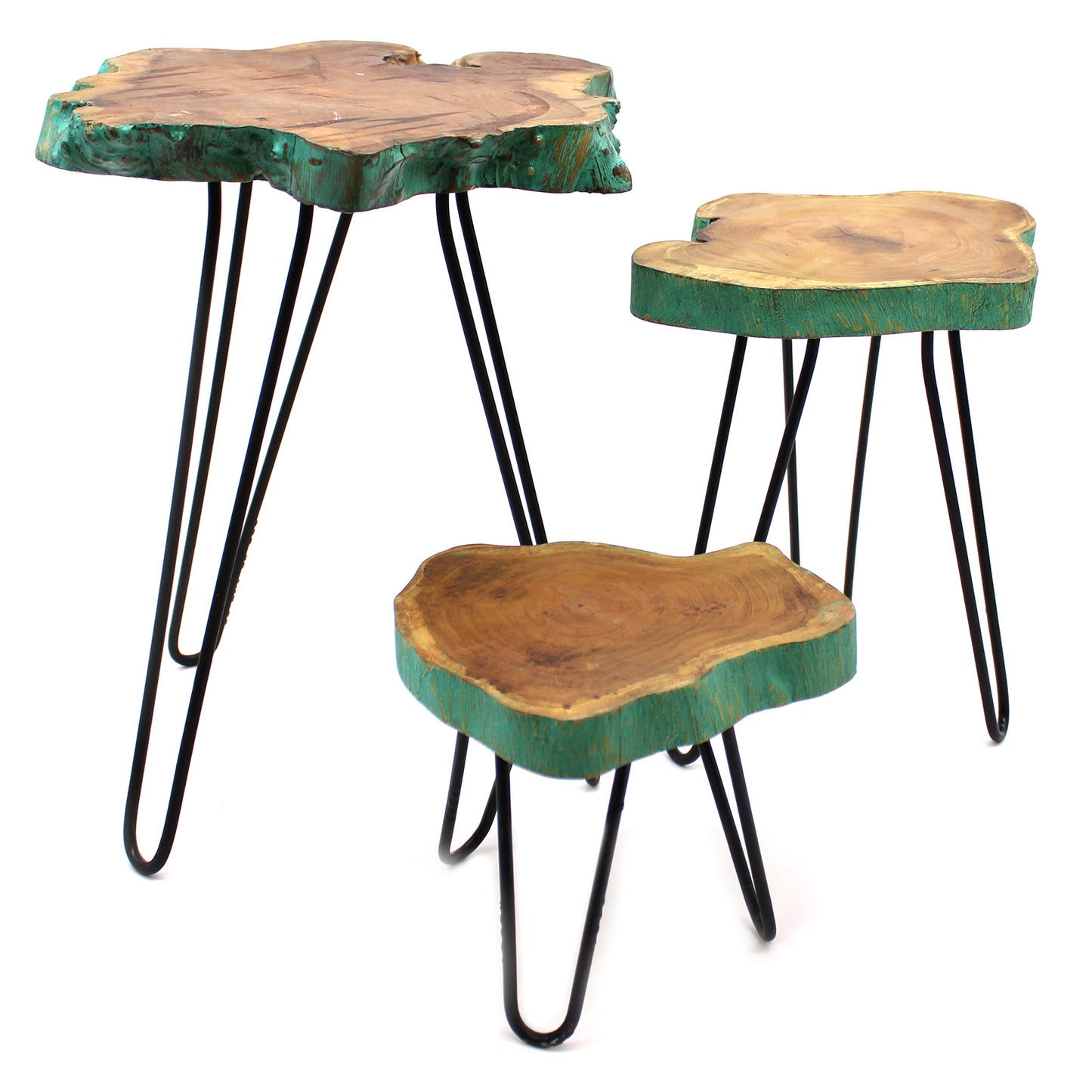 Set of 3 Gamal Wood Plant Stands