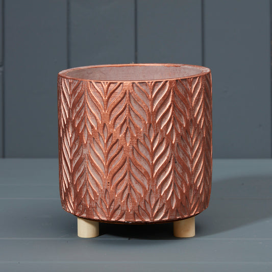 Gold Leaf Cement Pots