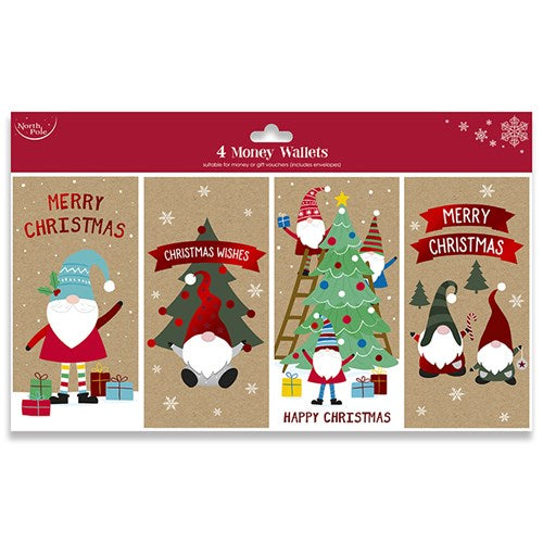 4 Pack Christmas Money Wallets