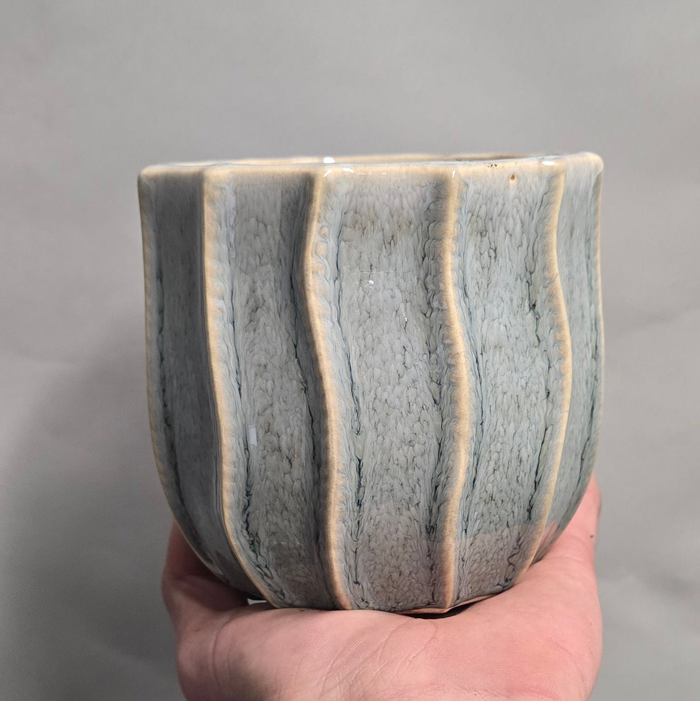 Ridge Wave Ceramic Pot